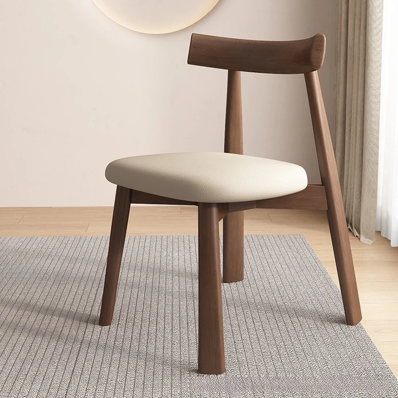 Solid wood dining chairs, hotel chairs, modern minimalist  dining tables and stools, soft cushioned backrest chairs