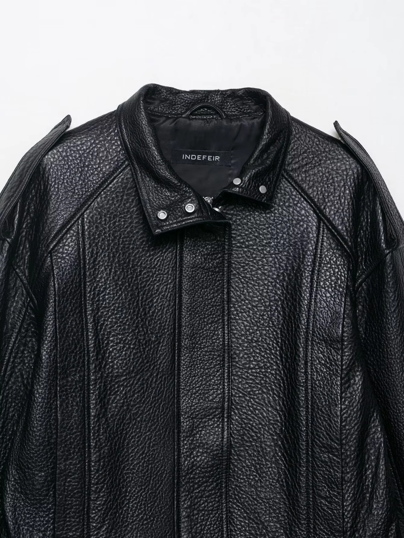 Nuovo abbigliamento da donna autunno e inverno piccante ragazza abbigliamento da lavoro stile allentato colletto rialzato giacca da pilota in pelle PU