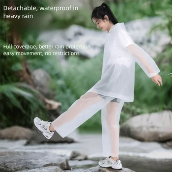 Lightweight Eva Raincoat Set Windproof Strengthen buttons Split Raincoat Adjustable Full Coverage Rain Cover Cycling