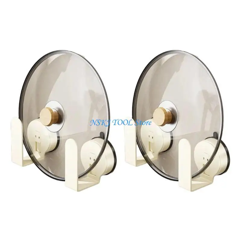 L8RC Portable Wall Mounted Pot Lid Holders Convenient for Limited Kitchen Space