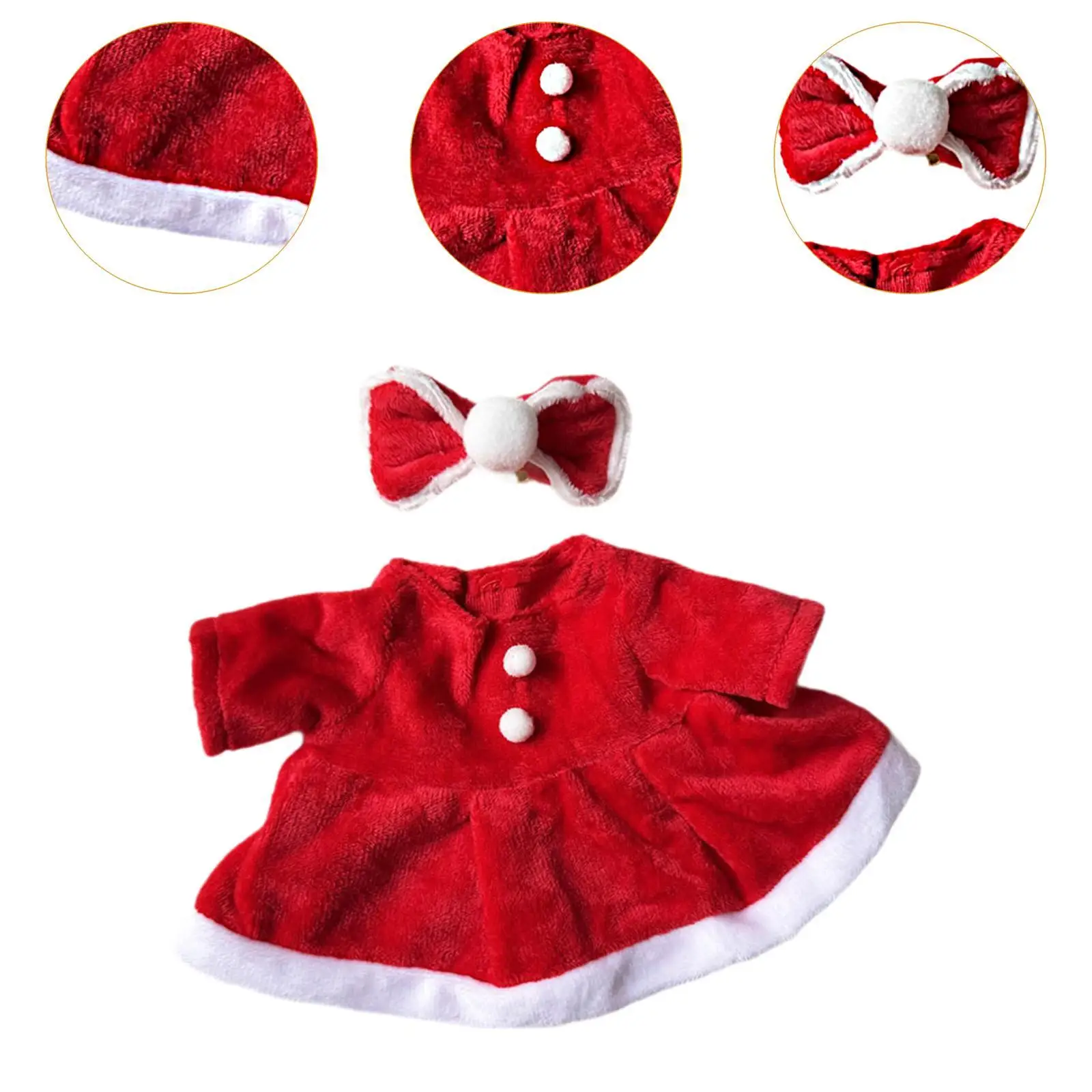 Fashion Dolls Dress Suit with Headwear Doll Christmas Dress Handmade Clothing