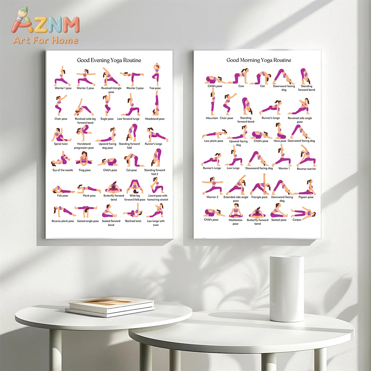 Home Gym Routine - AZNM ingelijste canvas print yoga routine