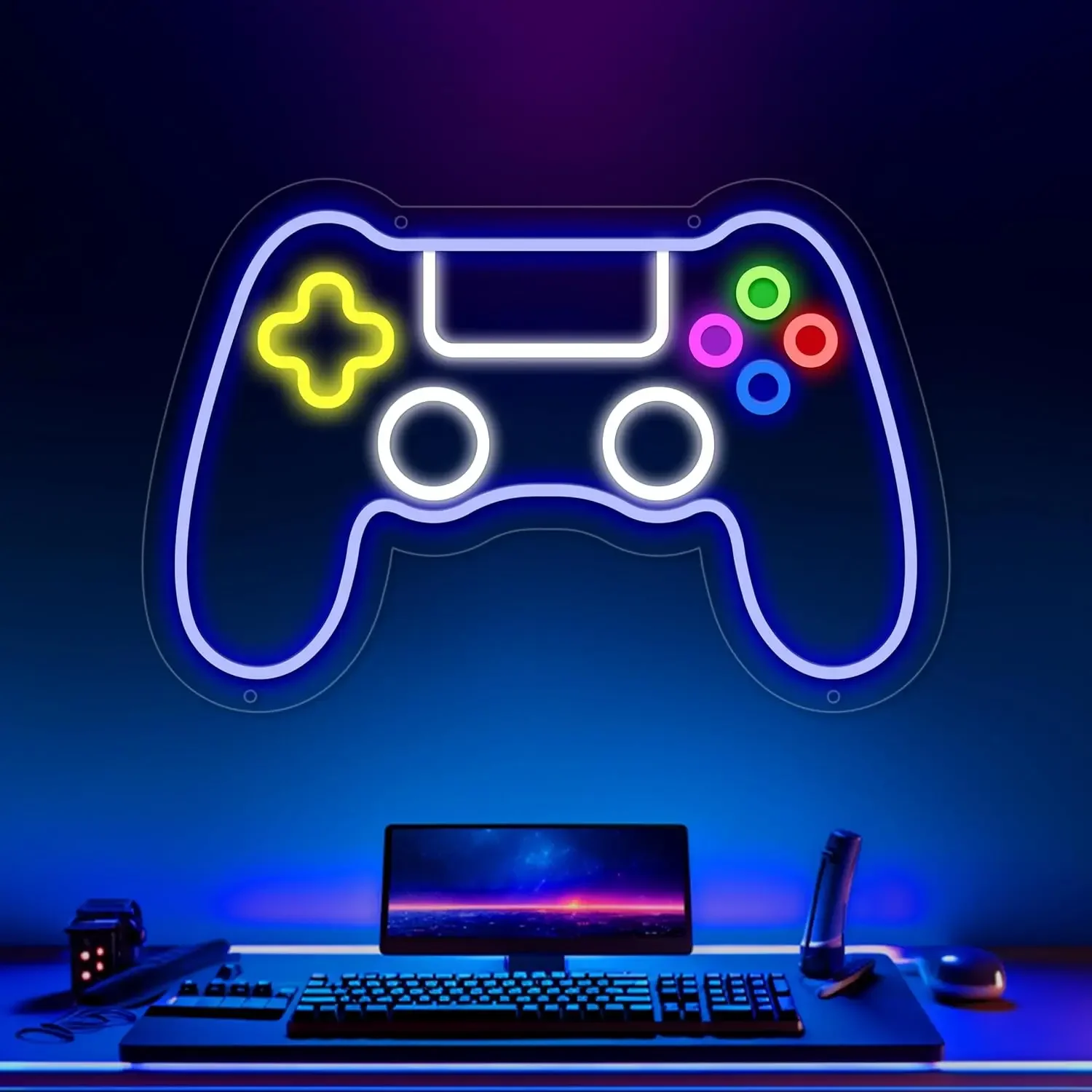 Game Controller Neon Sign LED Neon Light for Gamer Room Hoom Decor USB Powered Light Up Sign Best Gamer Gifts Night Light