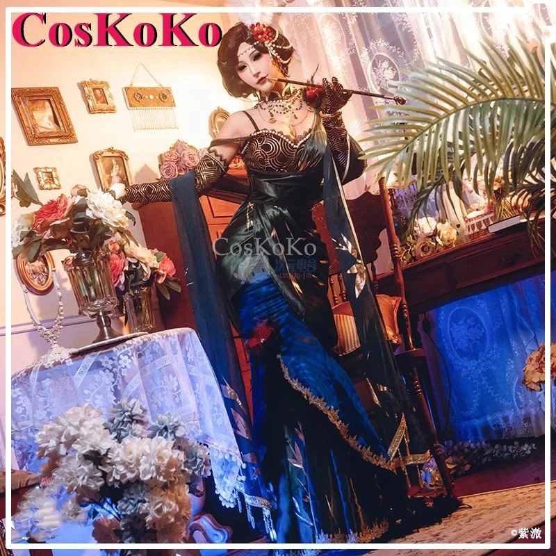 CosKoKo Geisha/Michiko Cosplay Game Identity V Costume Sweet Lovely Formal Dress Women Halloween Party Role Play Clothing XS-L