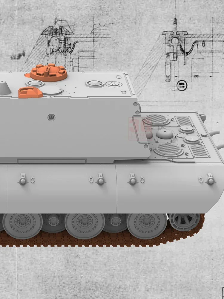 Amusing Hobby Tank  35A046 1/35 Scale German E-100 Super Heavy Tank, with Mouse Turret Model Kit