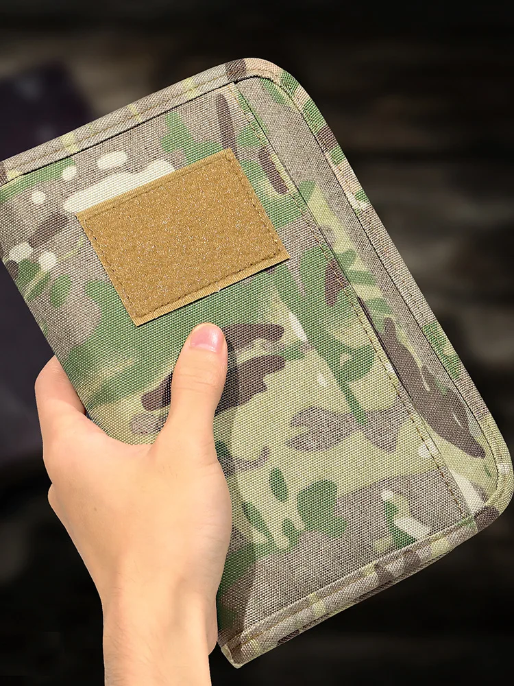 Imagem -02 - Tactical Book Leather Cover Notebook ao ar Livre Camuflagem Diário Oxford Pano Material Suprimentos