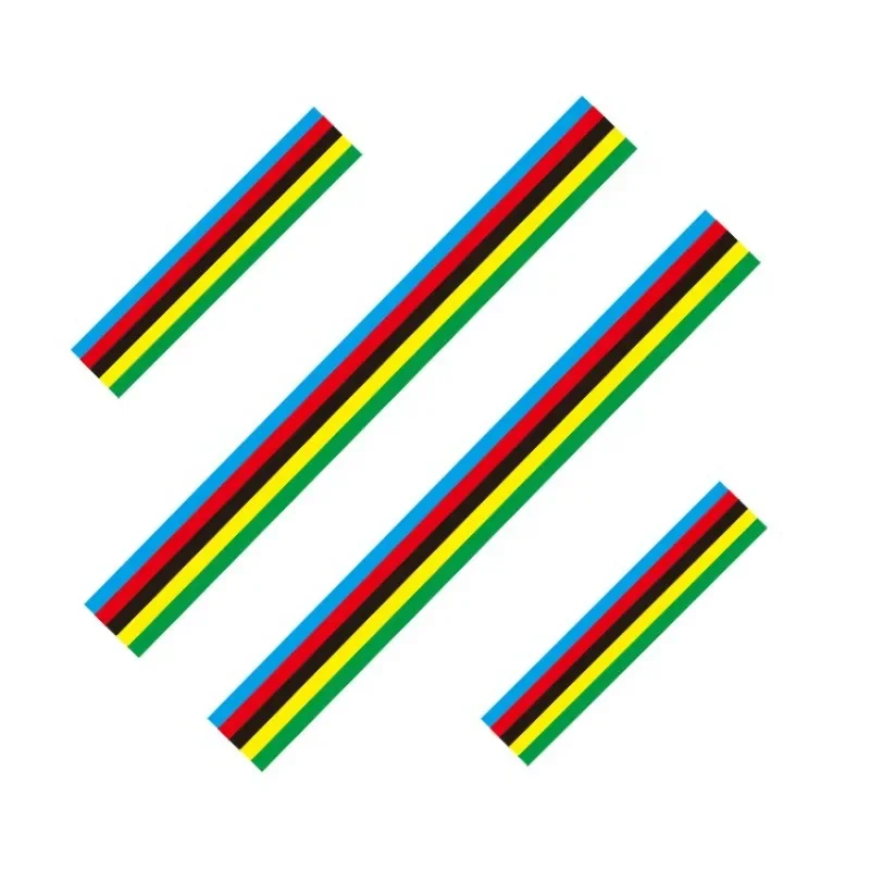 Champion Regenbogenstreifenmuster, wasserdichter Vinyl-Aufkleber für Fahrradrahmen und Gabel, personalisiertes Styling-Zubehör