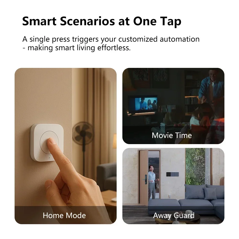 Aqara Wireless Mini Switch Zigbee Sensor Verbindung Smart Remote One Key Control Button Security Work für Mi Home APP Homekit