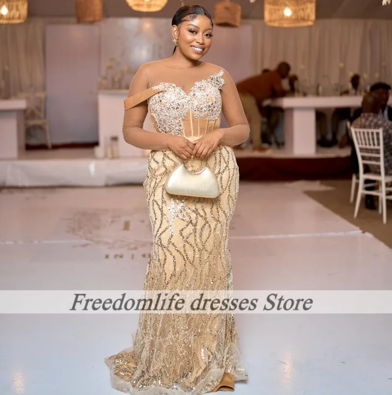 Elegant Prom Dresses 2026 Sequins Sweetheart Mermaid Party Dress For Women One Shoulder Evening Gowns Robes De Soirée Customized