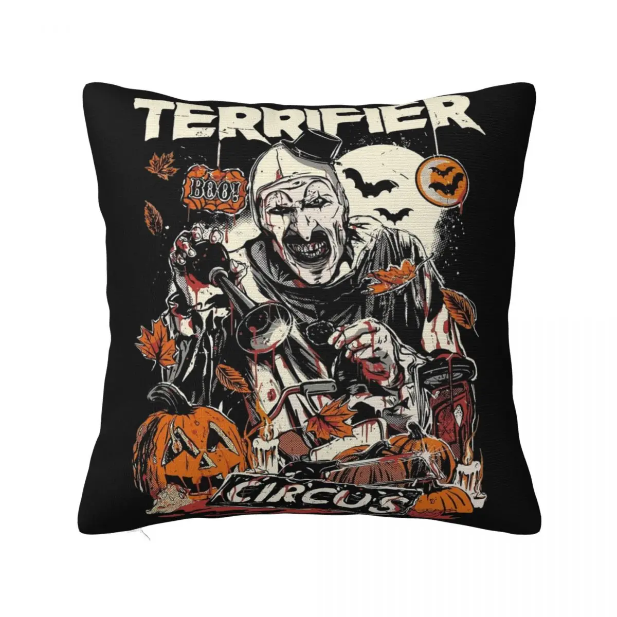 Terrifier Art The Clown Pillowcase Printed Fabric Cushion Cover Decorative Throw Pillow Case Cover Home Drop Shipping 45*45cm