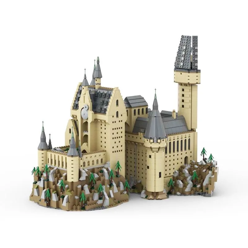 MOC-30884 section Model Magic Movie Castle Building Blocks Fountain Square Assembly Street View Bricks Kit for Adults Toys Gift