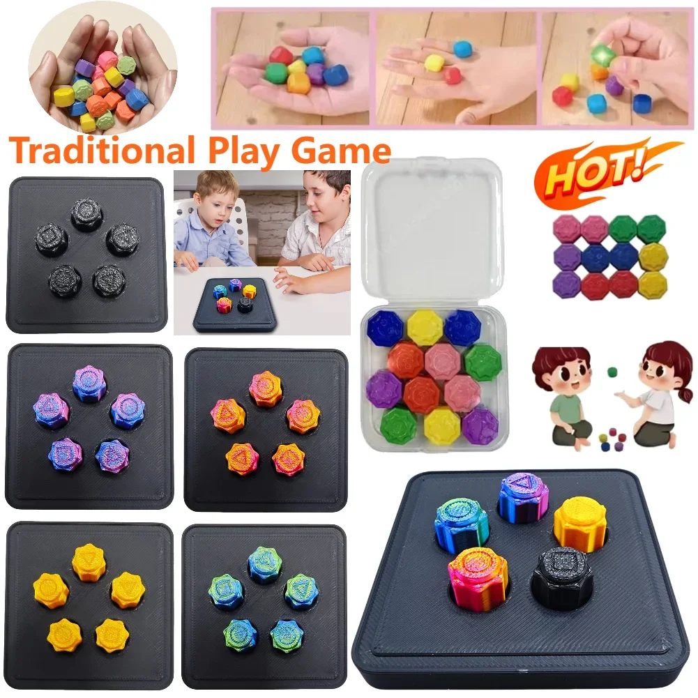 เล่นเกมแบบดั้งเดิม Gonggi Jack Stone Pebbles ชุดเกมจับหิน Gonggi ชุดสําหรับเกมกระดานเกมปาร์ตี้ของขวัญสําหรับแฟนๆ