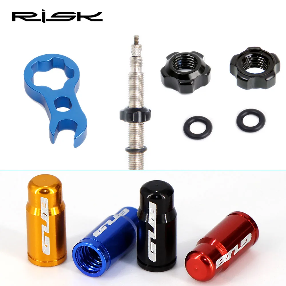 RISK Road Bicycle Valve Nut With Washer Valve Caps Set MTB Road Bike Presta Tire Valve Fixed Nut Cycling Protection Accessories