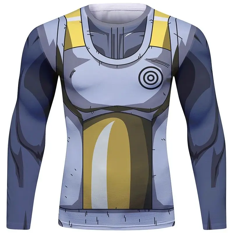

Мужская спортивная футболка-рашгард для BJJ, фитнеса, бокса и ММА с сублимационным принтом, компрессионные тайтсы с длинным рукавом