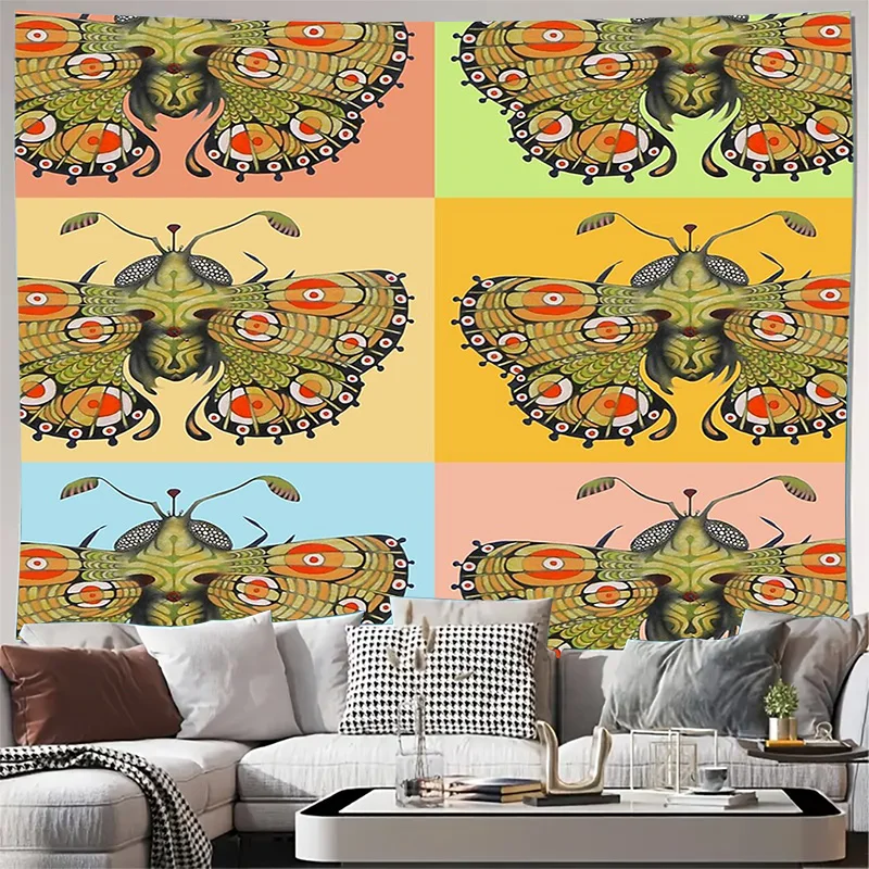 البوهيمي نسيج الجدار الشنق ديكور الغرفة الجمالية طبيعة المشهد جدارية الغابات خلفية المنسوجات المنزلية خمر جدار الفن غرفة نوم #1