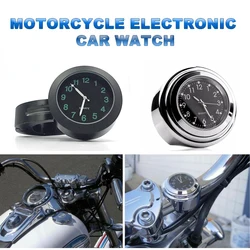 Universal 7/8 Waterproof Chrome Motorcycle Bike Handlebar Mount Quartz Clock Watch Aluminum Luminous Clock Moto Accessories