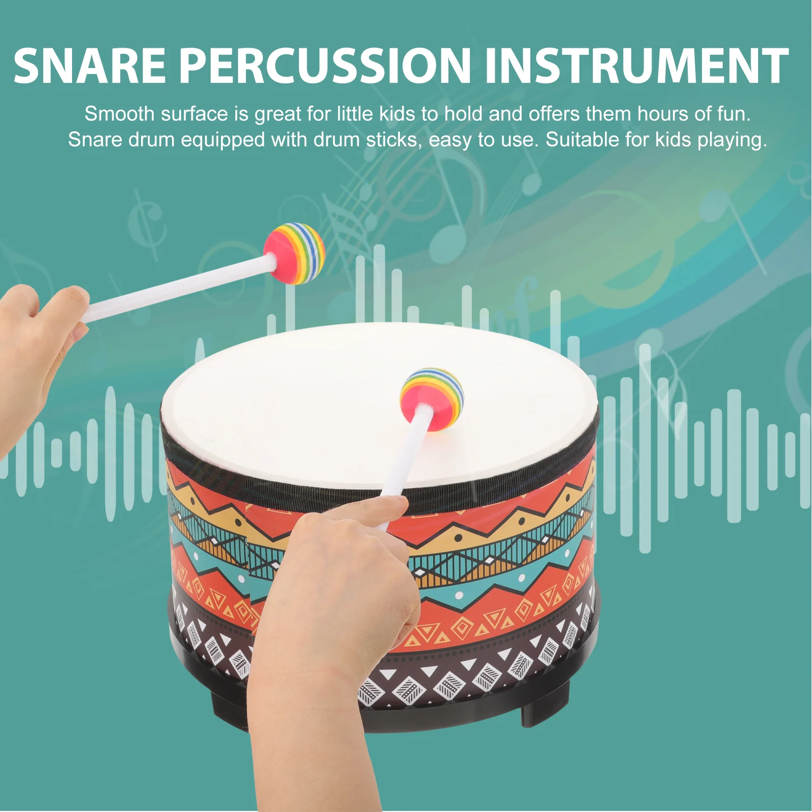 10 بوصة الأطفال طبل أداة الاطفال كمين طبل مع عصا الطابق طبل قرع اللعب الآلات الموسيقية للهدايا الاطفال طبل #4