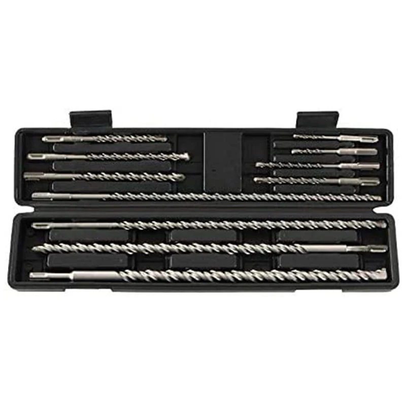 11Pcs Long Masonry Drill Bits Set For Rotary Hammer Drilling Concrete Brick Twist Head SDS Plus Shank