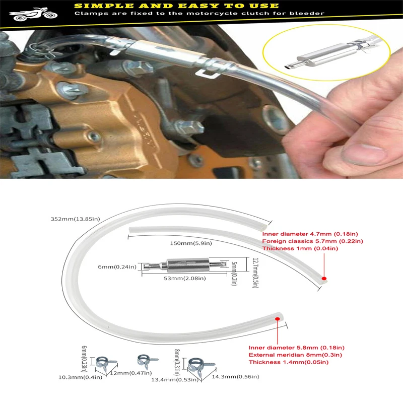 

1 шт., комплект для прокачки тормозов автомобиля, мотоцикла, насос для замены масла, инструмент для прокачки гидравлического тормоза, быстрое соединение/уплотнение без утечки
