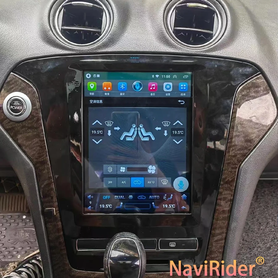 Navirider 9,7 pulgadas BT Android 15 Radio de coche para Ford Mondeo 2010-2013 navegación 2din reproductor de vídeo Multimedia pantalla IPS 256GB GPS