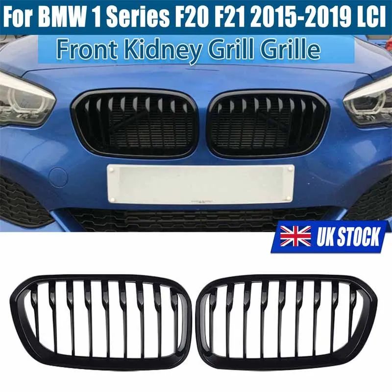 Rhyming Front Bumper Kidney Grill Fit For BMW F20 F21 120i 1 Series 2015 2016 2017 LCI Sport Black Racing Grille Car Accessories