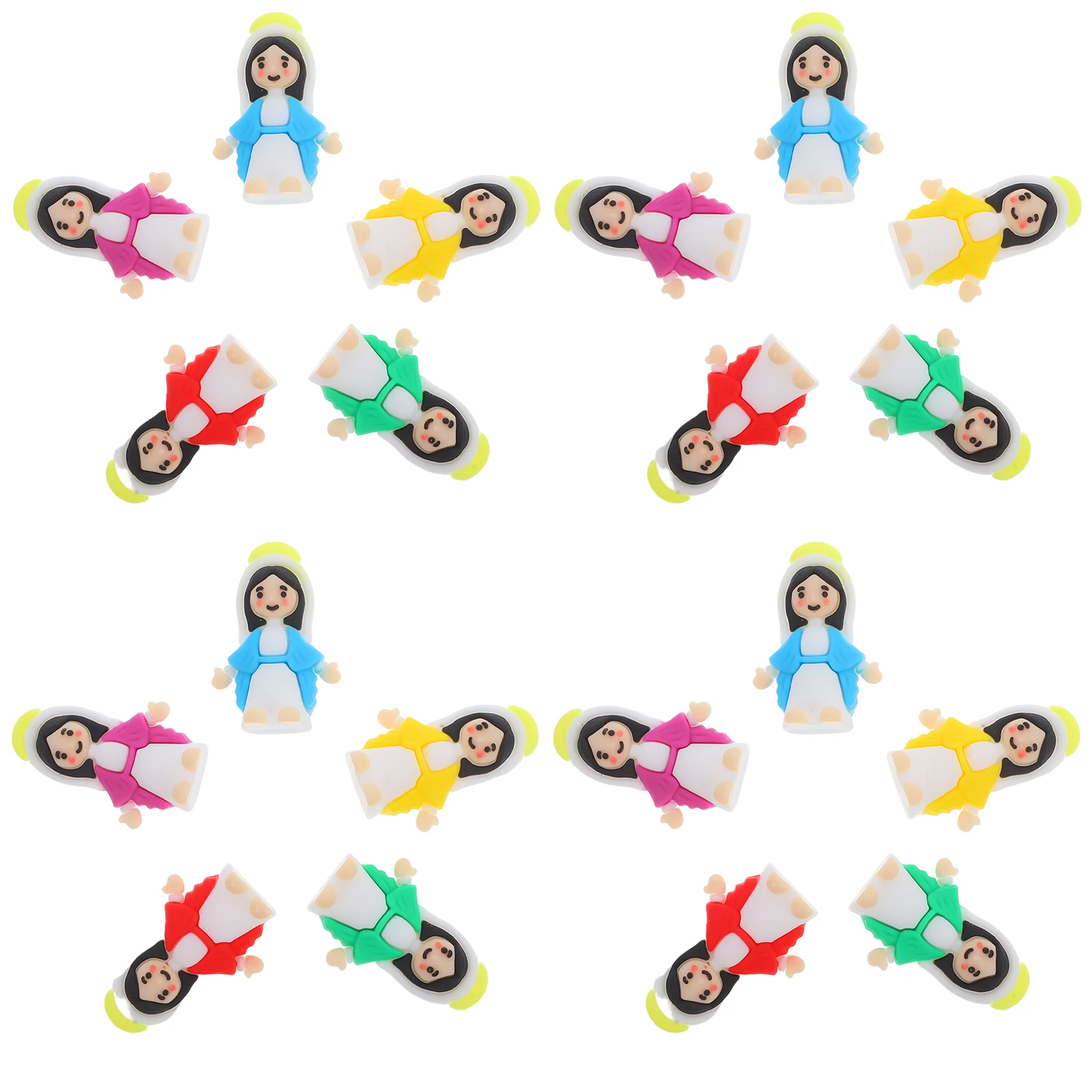 

25 Pcs Mini Virgin Mary naments PVC Tiny Figurines Desk Decor Baptism Gifts Religious Easter Eggs Home Accessories Statue