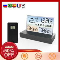 Digital Alarm Clock Temperature Humidity Weather Forecast Electronics Desktop Table Watch AA Battery Living room Bedroom