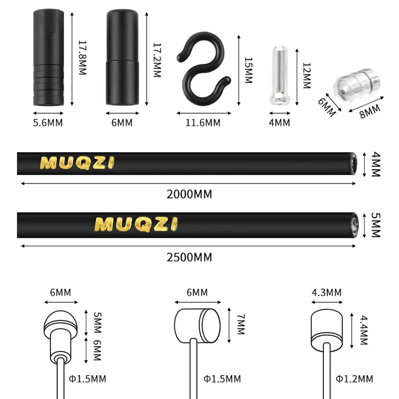 MUQZI Cable Kit Bike Shifter Line Brake Cable Housing Bicycle Shift Wire Set