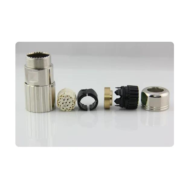 M23 Circular Connector 6 7 9 12 17 Pin Male Right Angle M623 Encoder Plug