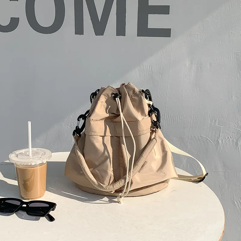 

Bag women's bag one-shoulder cross-body bag large capacity casual versatile lightweight portable nylon bucket bag women