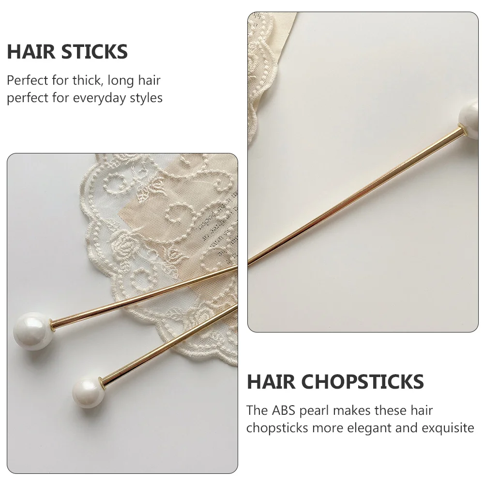 Épingle à cheveux de style chinois pour femme, barrettes de perles, baguettes, pinces métalliques sauvages, épingle à cheveux en alliage