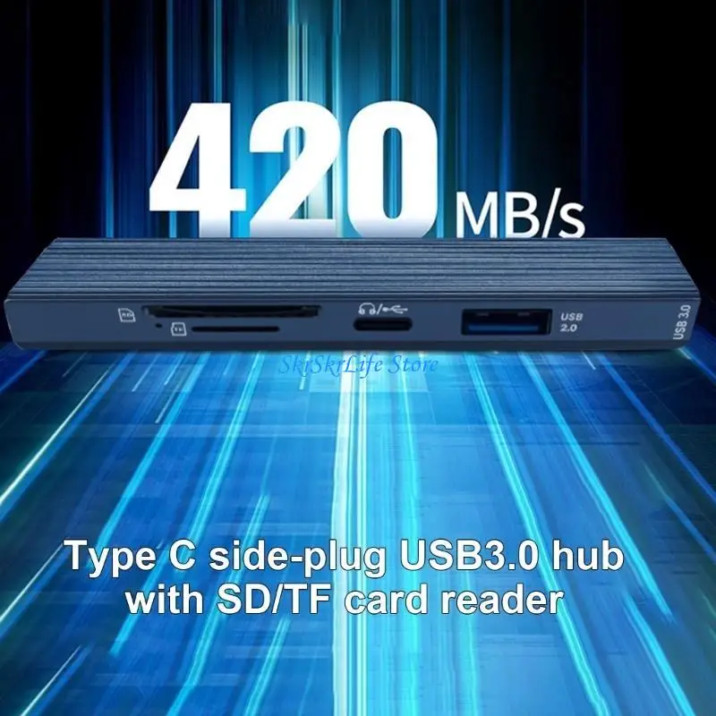 E65E USB C Hub Multiport -Splitter -Adapter mit Kartenleser -Adapter USB USB 2.0