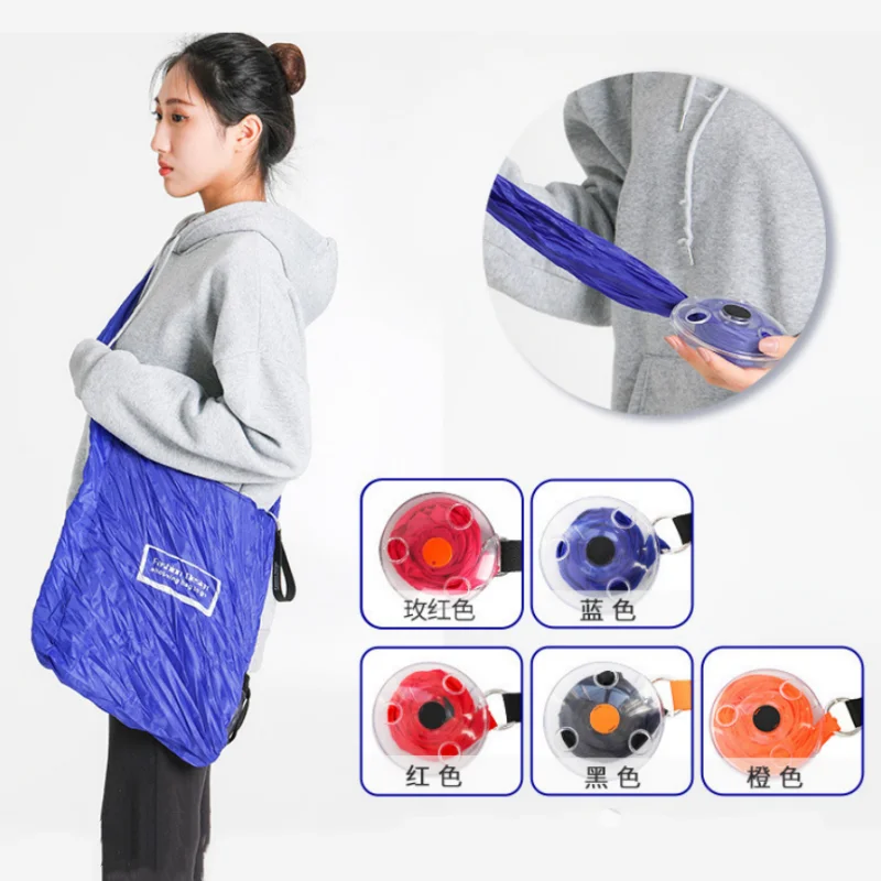 Large Capacity Folding Reusable Shopping Bags Supermarket Shopping Bag Disc Function To Stretch Bags Easy Carry Storage Handbag