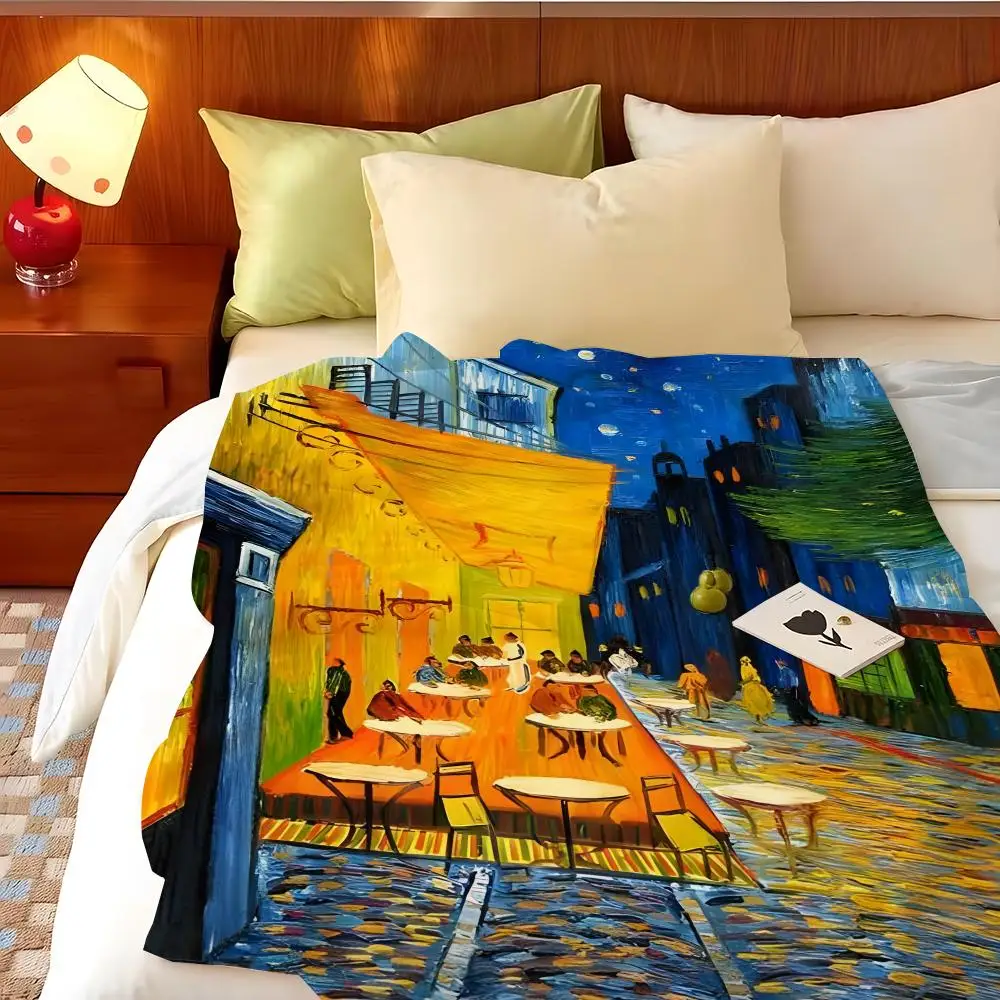 Artist V-Vincent v-van G-Gogh Throw Flannel Throw Blanket, Lightweight Cozy, Durable Washable cute Cool