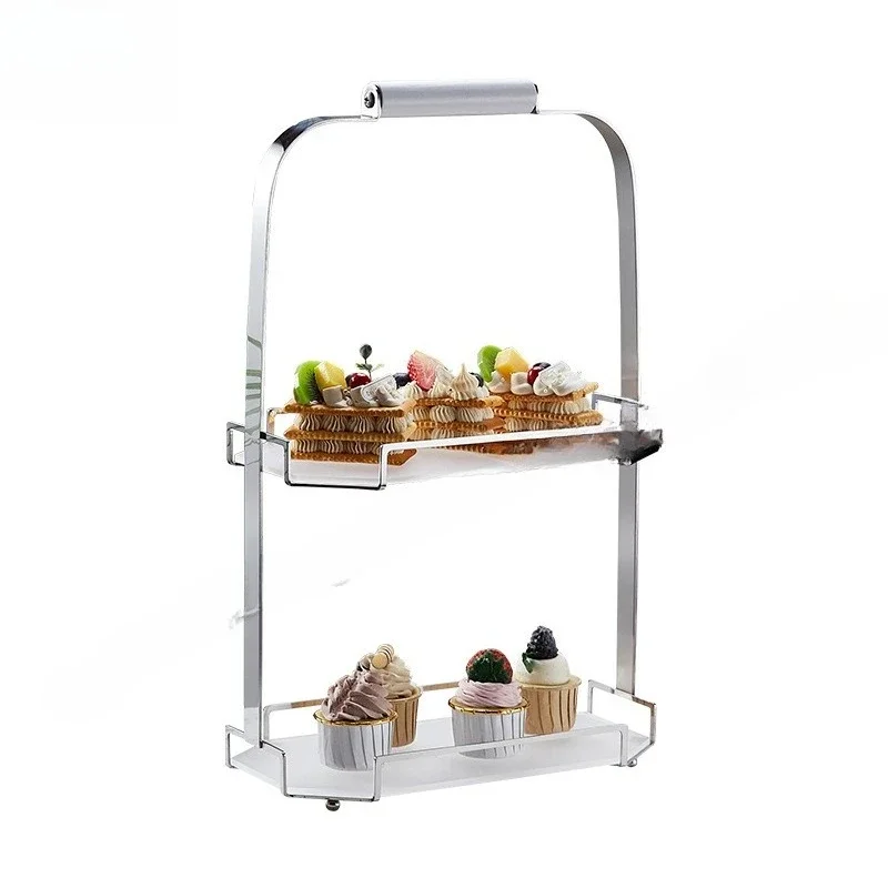 

European stainless steel afternoon tea snack rack cold meal coffee break cake ornament
