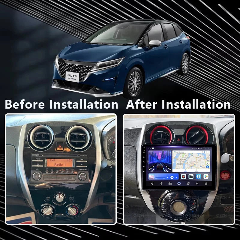 QSZN For Nissan Note 2 E12 2012 - 2021 Car Radio Android 13 Multimedia Video Player AI Voice CarPlay Auto Head Unit 4G WiFi GPS