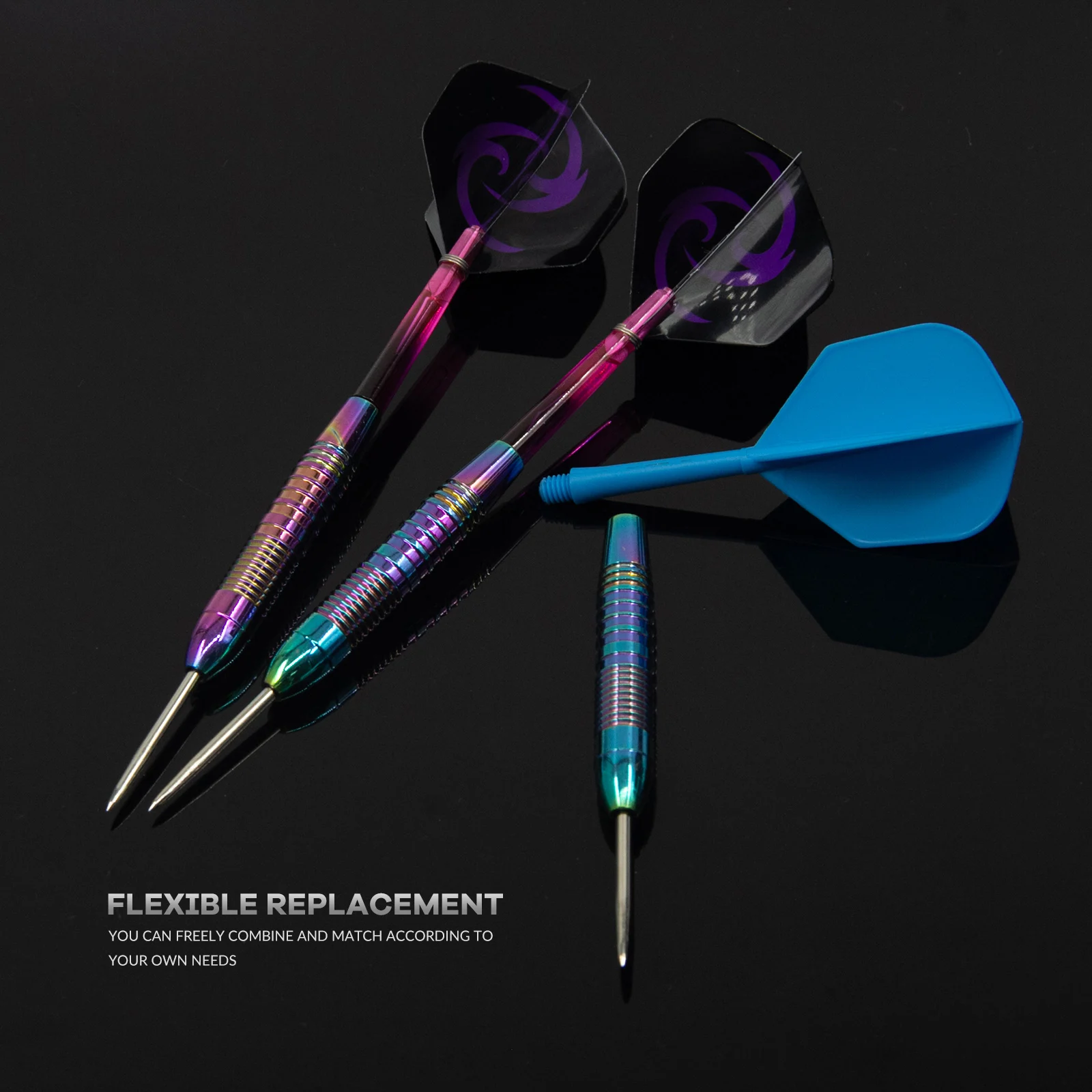 Professionele rvs dartset met extra shafts en dartflights_voghion.com