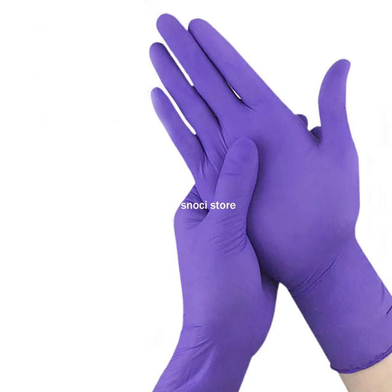 

Rubber Gloves Lab Gloves Disposable Gloves Extra-Thick Wear-Resistant Pure Nitrile Gloves Chemistry gloves experimental 100Pcs