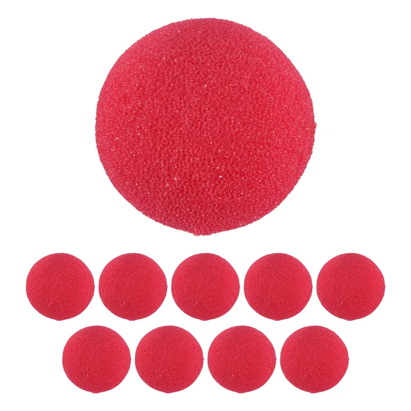 ABZW 10Pcs Adorable Red Ball Sponge Clown Nose For Party Wedding Decoration Christmas Halloween Costume Magic Dress Accessories