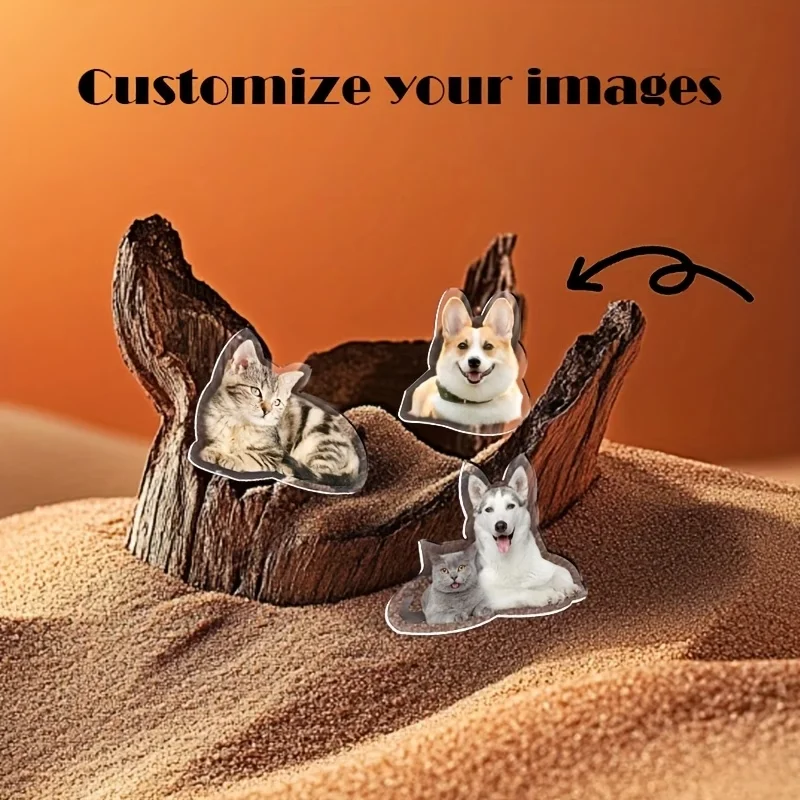 Customized Picture 2D Acrylic Brooch Can Be Customized To Any Photos With Unique Shape Design The Pin Part Is Sturdy And Durable