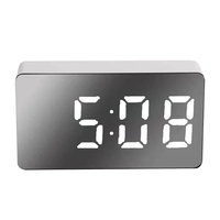 Mini Electronic Digital Alarm Clock Large Screen Car LED Mirror Travel Clock