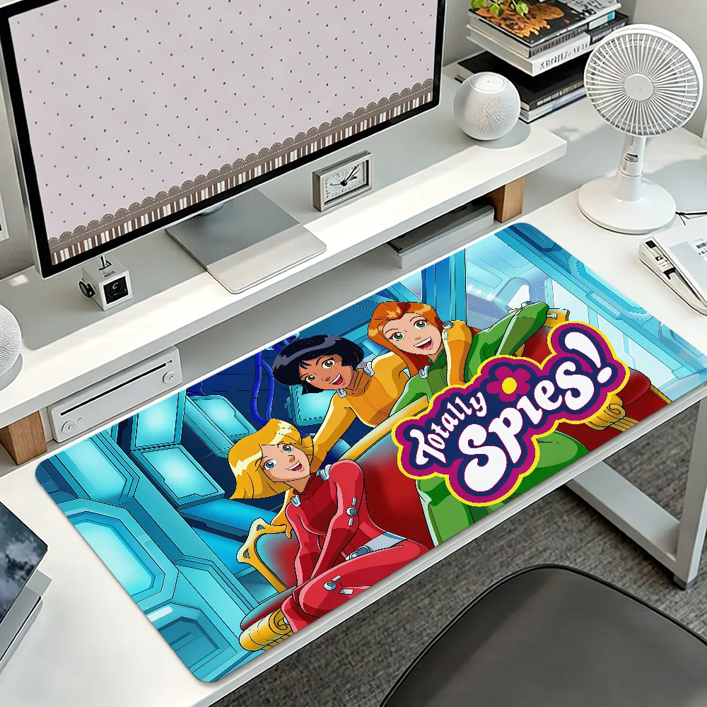 Cartoon T-Totally Spies Mouse Pad Large Non-slip Lockedge Desktop Computer Desk Mat Keyboard MousePad Office Gamer Student Gifts