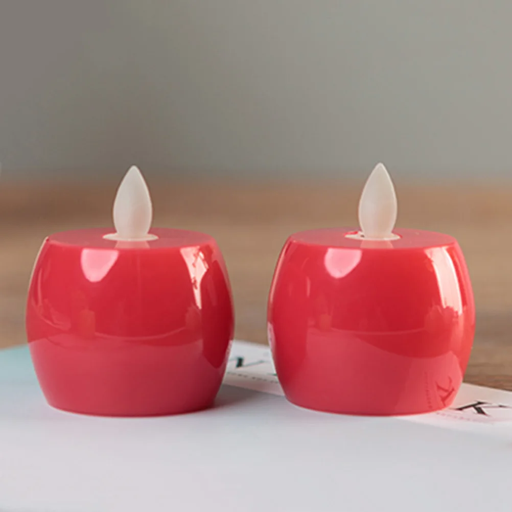 

LED Simulation Apple Lights Red Powered Flickering Flame Tealight Romantic Decorative Light Night Lamp Party Bar