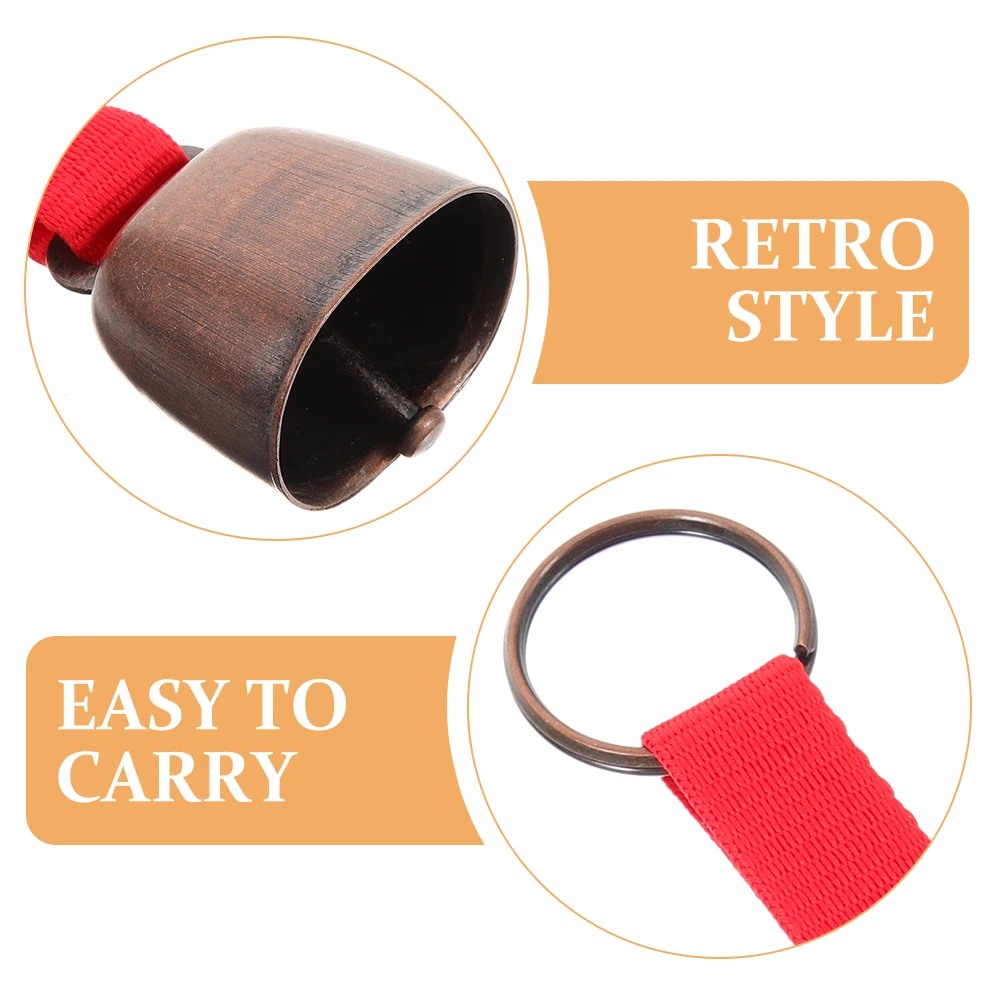 

2pcs for Hiking Camping Metal Cow Bell Camping Bells For Cattle Bell Anti Lost Vintage Small Size Smooth Practical