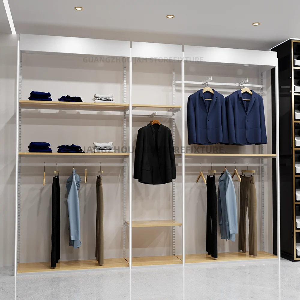 Custom.Custom .Custom.Garment Shop Fittings Custom Metal Hanging Clothes Display Racks Gold Display Stand Clothing Rack for Bout