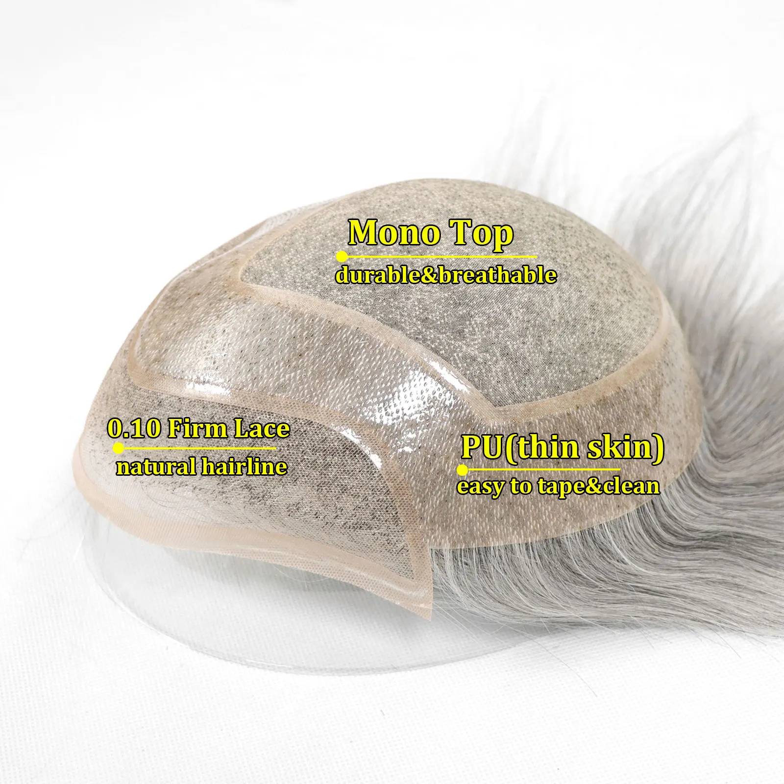 # 1B80 رمادي تنفس الدانتيل الجبهة شعر مستعار الذكور خصلة شعر بشرية خط الشعر الطبيعي الدانتيل و أحادية PU الرجال الشعر المستعار الرجال استبدال الاصطناعية