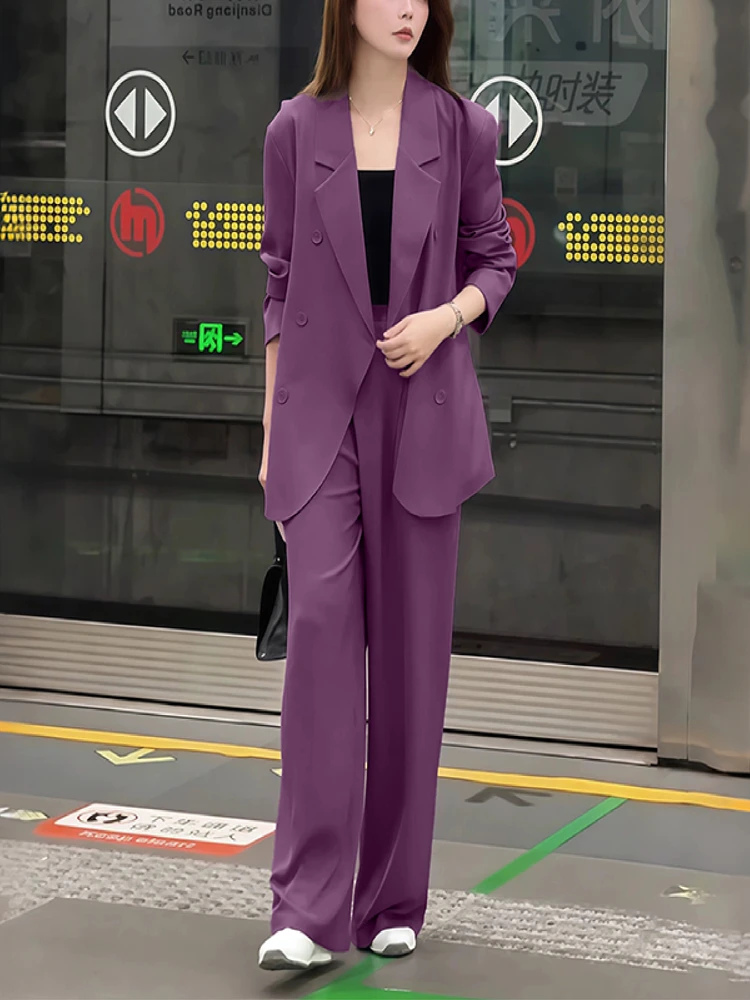 النساء 2025 الخريف مطابقة مجموعات ZANZEA مكتب 2 قطعة مجموعات أنيقة OL العمل الزي التلبيب الرقبة طويلة الأكمام السترة معاطف بانت مجموعات