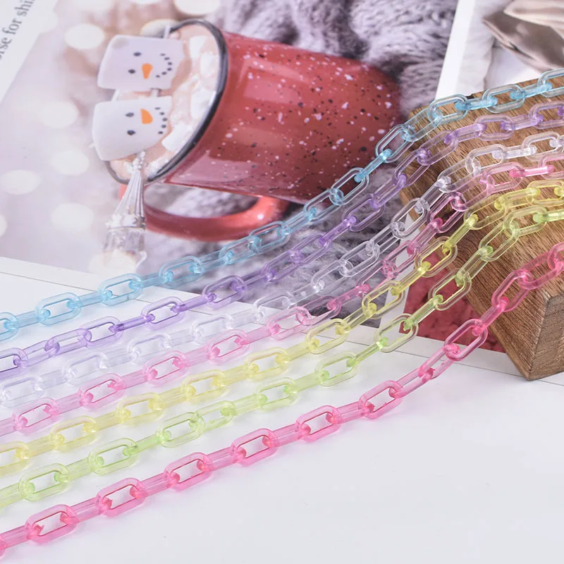5pcs Transparent Acrylic Link Chain Lobster Clasp Chains For Glasses Chain Making Jewelry Findings Links Chain