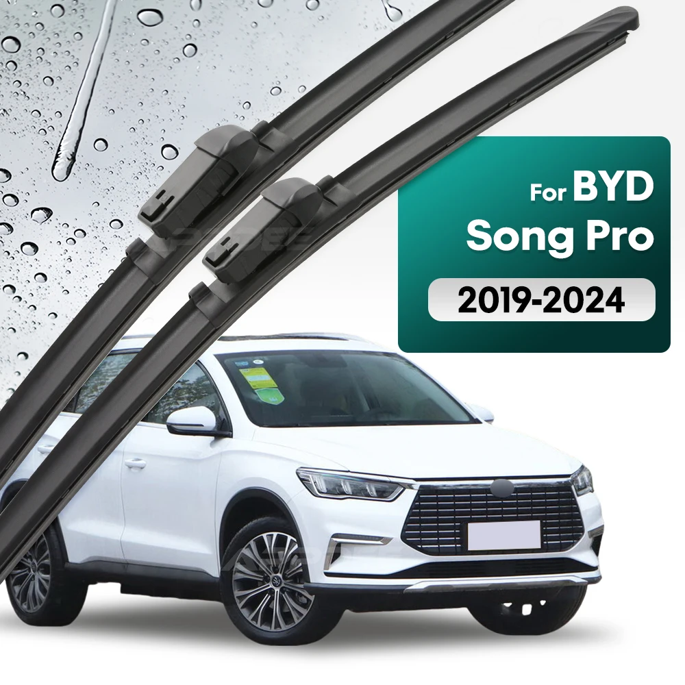 

Набор силиконовых и резиновых передних щеток стеклоочистителя для BYD Song Pro 2019-2024, щетка для лобового стекла, 24 дюйма + 16 дюймов