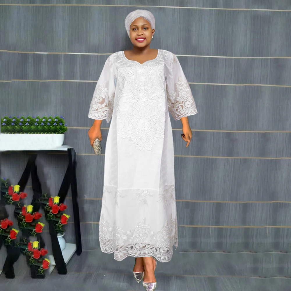 

H&D New African Clothes For Women Traditional Embroidery Dresses Bazin Ankara Women High quality Party Wedding Occasion